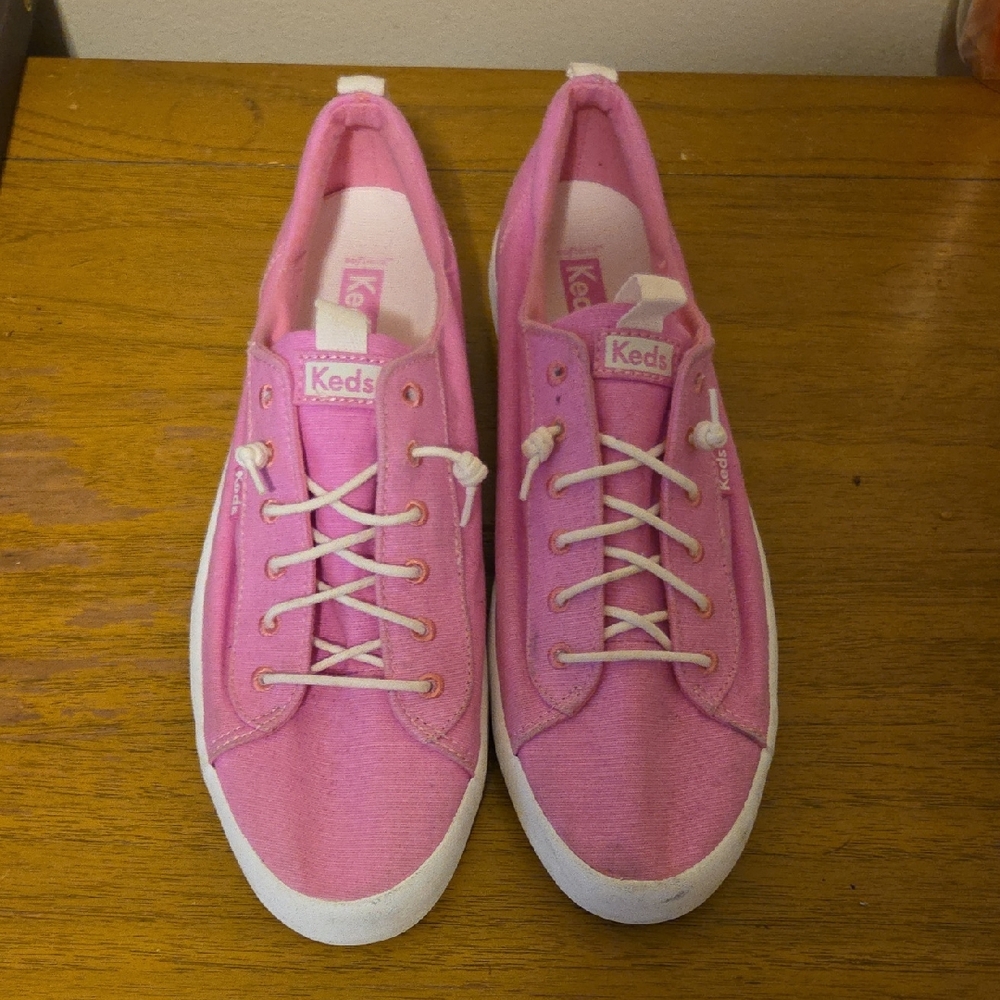 Keds Women's Bright Pink Canvas Slip On Sneakers Size 11